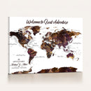 Custom Push Pin World Map Wall Art Canvas Print –