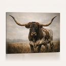 Longhorn Bull Wall Art Canvas Print, Western Farmhouse