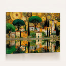 Gustav Klimt Golden Cityscape Wall Art Canvas Print,