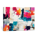 Blue Teal Abstract Canvas Wall Art, Modern Textured Painting Print, Navy Orange White Contemporary Art, Neutral Living Room Decor, Office Art by MyGreatCanvas | Canvas Wall Art Prints | Photo Prints & Wall Decor