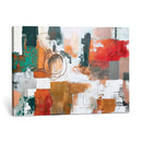 Blue Teal Abstract Canvas Wall Art, Modern Textured Painting Print, Navy Orange White Contemporary Art, Neutral Living Room Decor, Office Art by MyGreatCanvas | Canvas Wall Art Prints | Photo Prints & Wall Decor