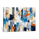 Blue Teal Abstract Canvas Wall Art, Modern Textured Painting Print, Navy Orange White Contemporary Art, Neutral Living Room Decor, Office Art by MyGreatCanvas | Canvas Wall Art Prints | Photo Prints & Wall Decor