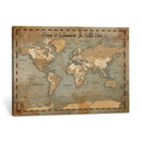 Vintage Personalized Push Pin World Map, Vintage Travel Map Canvas, Custom Names Anniversary Gift, Places Visited Pin Board, Couples Adventure Art by MyGreatCanvas | Canvas Wall Art Prints | Photo Prints & Wall Decor