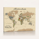 Personalized Push Pin Map with Pin Wall Art Canvas Print –