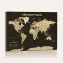 Personalized Push Pin World Map Canvas Print – Custom Travel