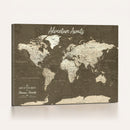 Personalized Push Pin World Map Canvas Print – Custom Travel