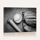 Vintage Baseball Glove and Bat Sports Wall Art Canvas,