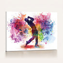 Colorful Golfer Swing Wall Art Canvas Print - Ready to Hang,