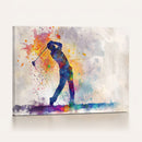 Watercolor Golf Swing Wall Art Canvas Print | Vibrant