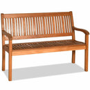 Two Person Solid Wood Garden Bench with Curved Backrest and Wide Armrest by LJGDeals