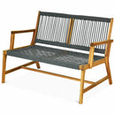 2-Person Acacia Wood Yard Bench for Balcony and Patio by LJGDeals