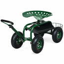 Heavy Duty Garden Cart with Tool Tray and 360 Swivel Seat by LJGDeals