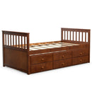 Twin Captain’s Bed with Trundle and 3 Storage Drawers by DirectDeals