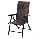 Patio Rattan Folding Chair with Armrest by LJGDeals