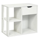 3-Cube Bookcase 2-tier Wooden Storage Shelf with Pull-out Drawer-Brown by LJGDeals
