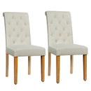 2 Pieces Tufted Dining Chair Set with Adjustable Anti-Slip Foot Pads by LJGDeals