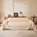 Natural Textured Linen Couch Cover, Breathable & Hypoallergenic Furniture Protector