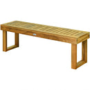 52 Inch Acacia Wood Dining Bench with Slatted Seat by LJGDeals