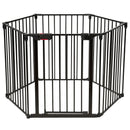 6 Panel Wall-mount Adjustable Baby Safe Metal Fence Barrier-Black by LJGDeals