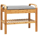 Shoe Rack Bench Bamboo with Storage Shelf-Natural by LJGDeals