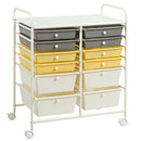 12 Drawers Rolling Cart Storage Scrapbook Paper Organizer Bins-Black by DirectDeals
