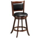29 Inch Swivel Bar Height Stool Wooden Upholstered Dining Chair by LJGDeals