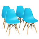4 Pieces Modern Armless Dining Chair Set with Wood Legs by LJGDeals