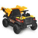 12V Battery Kids Ride On Dump Truck with Electric Bucket and Dump Bed-Yellow by LJGDeals