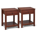 Set of 2 Nightstand with Storage Shelf and Pull Handle by LJGDeals