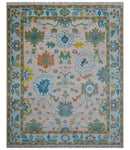 Emmy Custom Made Traditional Design Peach Hand Knotted Wool Rug