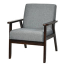 Solid Rubber Wood Fabric Accent Armchair by LJGDeals