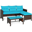 3 Pieces Patio Wicker Rattan Sofa Set by LJGDeals