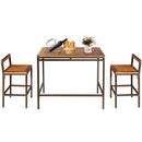 3 Pieces Patio Rattan Wicker Bar Dining Furniture Set by LJGDeals