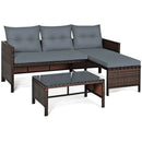 3 Pieces Patio Wicker Rattan Sofa Set by LJGDeals