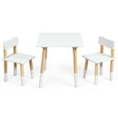 Kids Wooden Table and 2 Chairs Set-White by DirectDeals