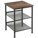 3-Tier Industrial End Table with Mesh Shelves and Adjustable Shelves by LJGDeals