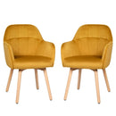 Set of 2 Mid-Back Accent Leisure Armchairs-Yellow by LJGDeals