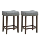 Set of 2 Nailhead Saddle Bar Stools 24 Inch Height by LJGDeals