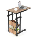 C-Shape Mobile Snack End Table with Storage Shelves by LJGDeals