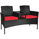 Wicker Patio Conversation Furniture Set with Removable Cushions and Table by LJGDeals