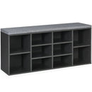 10-Cube Organizer Shoe Storage Bench with Cushion for Entryway by LJGDeals
