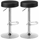 Set of 2 Adjustable Swivel Round Bar Stool  Pub Chairs-Black