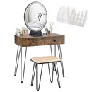 Industrial Makeup Dressing Table with 3 Lighting Modes by LJGDeals