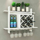 Wall Mount Wine Rack Organizer with Glass Holder Storage Shelf by LJGDeals