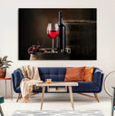 Red Wine and Bottle Canvas Print