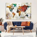 Watercolor World Map Canvas Print – Framed Wall Art for by MyGreatCanvas | Canvas Wall Art Prints | Photo Prints & Wall Decor