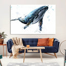 Watercolor Whale Wall Art Canvas Print by MyGreatCanvas | Canvas Wall Art Prints | Photo Prints & Wall Decor