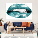 Blue Lips Wall Art Canvas Print
