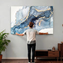 Abstract Art Print - Blue Abstract Canvas Wall Art Print