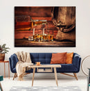 Whiskey and Cigar Canvas Wall Art | 3 Panel Bar Room Decor by MyGreatCanvas | Canvas Wall Art Prints | Photo Prints & Wall Decor